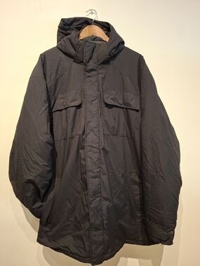 MEC Men's Hooded Black Puffer Coat — Insulated Winter Jacket XXL